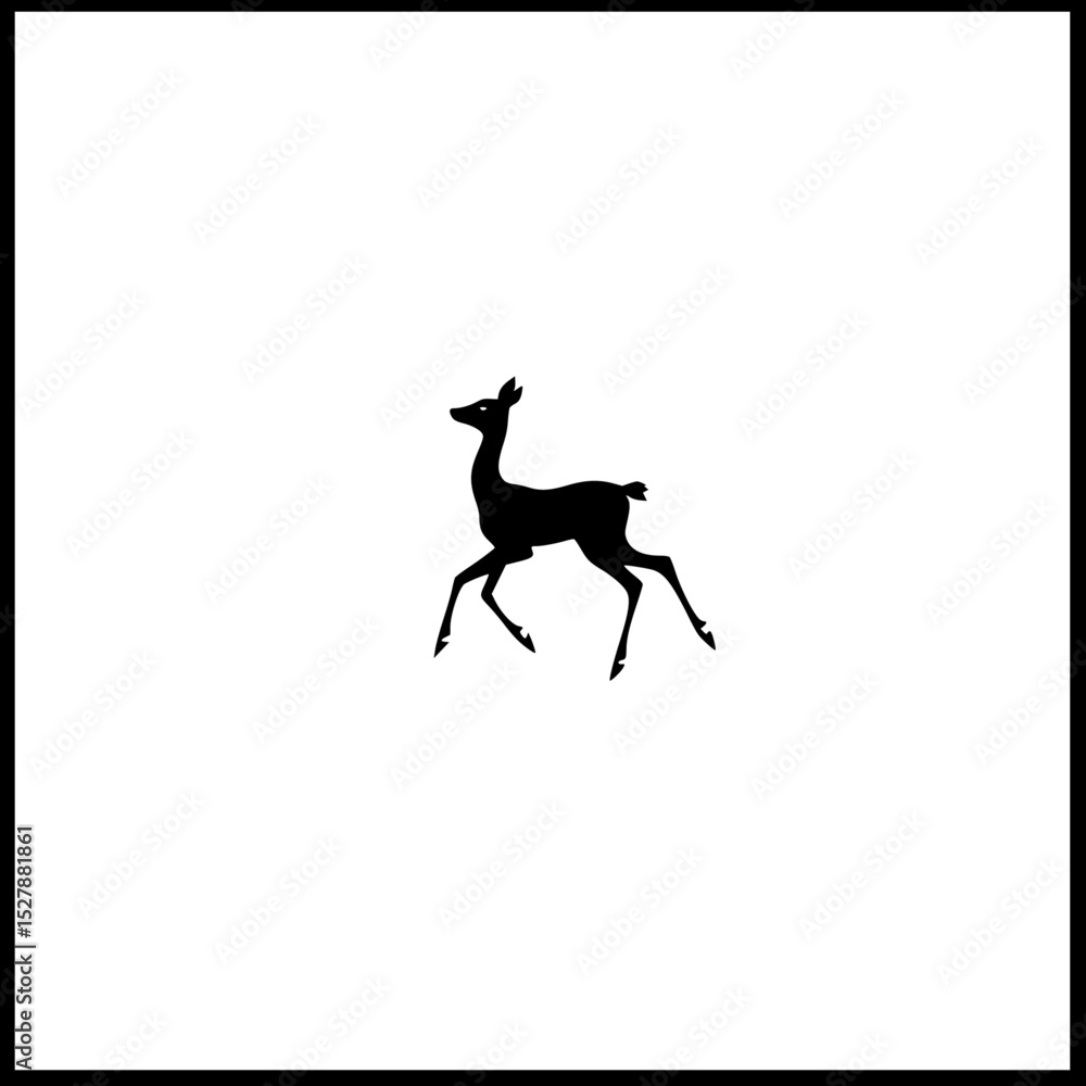 Fototapeta premium a black and white picture of a deer black, deer, picture, silhouette , Generative art.