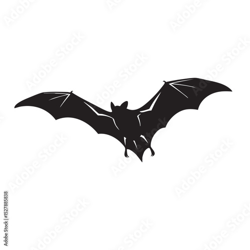 Silhouette of a Bat in Flight A Nocturnal Creature of the Night