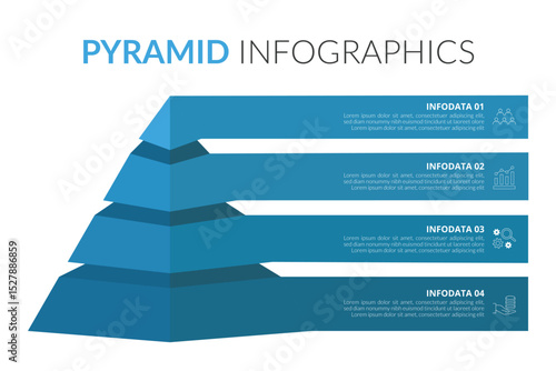 Vector pyramid up arrows infographic, diagram chart, triangle graph presentation. Business timeline concept with 4 parts