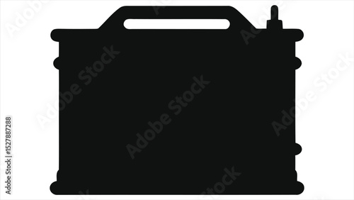 Simple, Black Generac Generator Vector Silhouette Against a Plain Background/Clean and minimalist silhouette of a Generac generator, perfect for use in manuals, product catalogs, or websites.