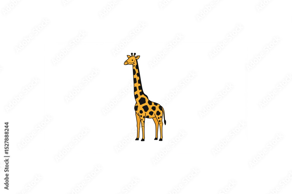 Obraz premium giraffe isolated vector illustration on white background