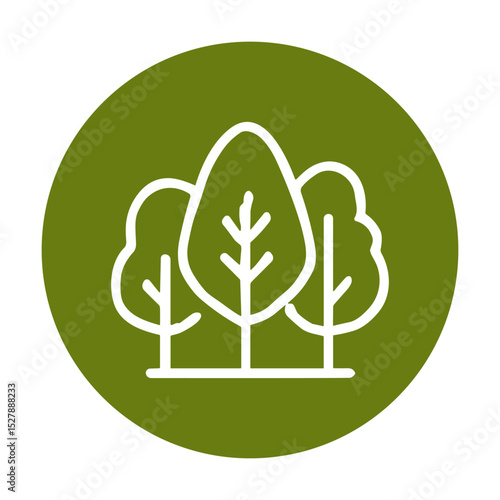 Forest Icon Three Outline Trees. Icon symbol illustration