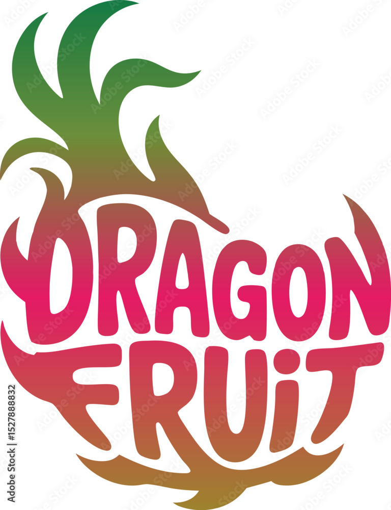 Fototapeta premium Dragon Fruit typography creative branding text vector logo design