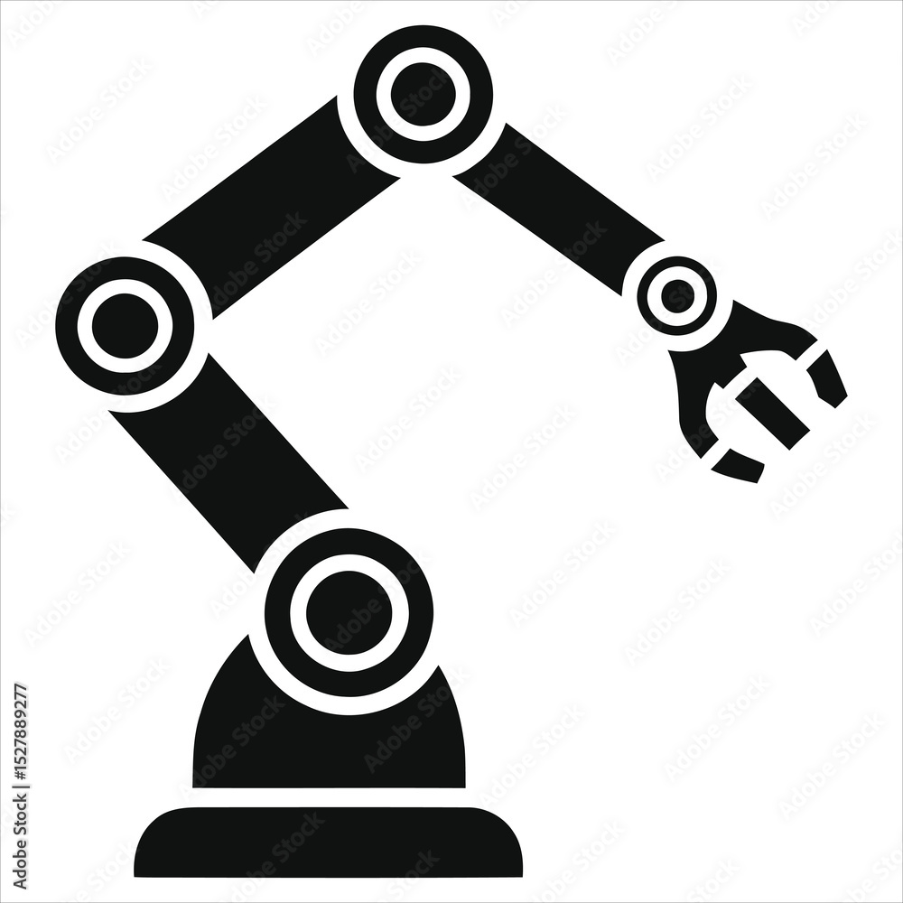 Vector Silhouette Illustration of a Robotic Arm/A simple, clean vector graphic of a robotic arm. Vector Silhouette Illustration of a Robotic Arm/A simple, clean vector graphic of a robotic arm.