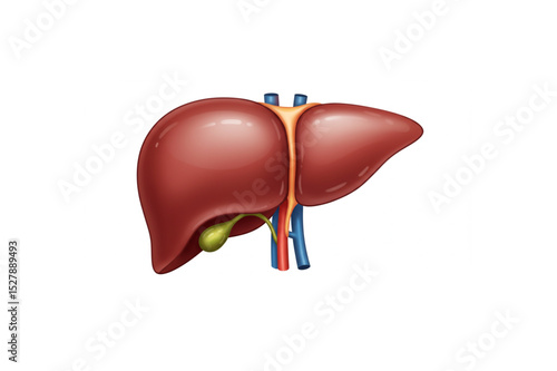 Human Liver Anatomy Medical Illustration Scalable Design for Healthcare Education and Branding