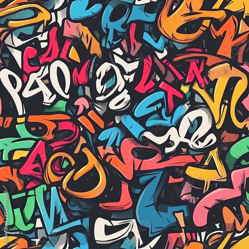 Wallpaper Mural Graffiti quotes seamless pattern wallpaper.Vector graphic illustration.Graffiti lettering,urban art seamless pattern wallpaper print concept Torontodigital.ca