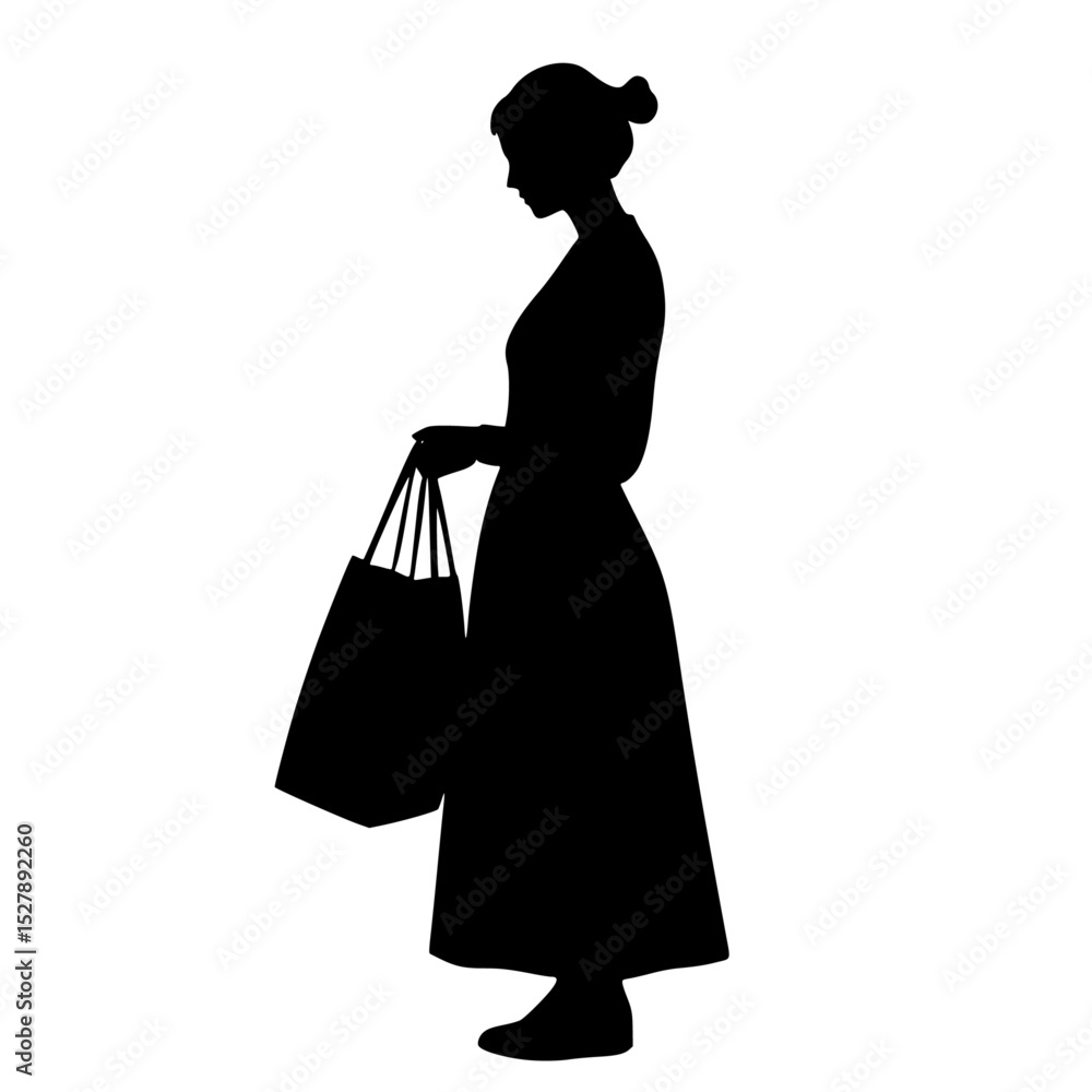 black silhouette of a woman holding shopping bags in her hands bag, black, hand, hold, shopping bag, silhouette, woman , Generative art. black silhouette of a woman holding shopping bags in her hands bag, black, hand, hold, shopping bag, silhouette, woman , Generative art.