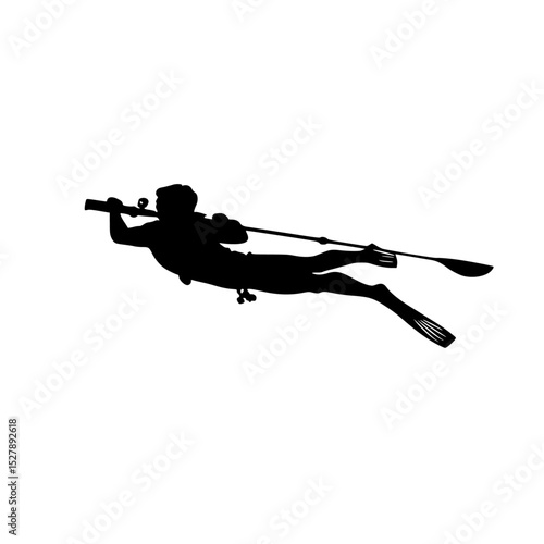 a black silhouette of a man on a kayak black, fly, kayak, man, silhouette , Generative art.