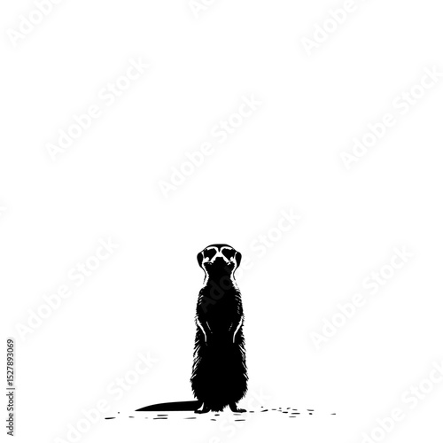 a black and white silhouette of a dog sitting on its hind legs black, dog, leg, silhouette, sit, stand , Generative art.