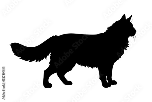 Maine Coon black silhouette icon png