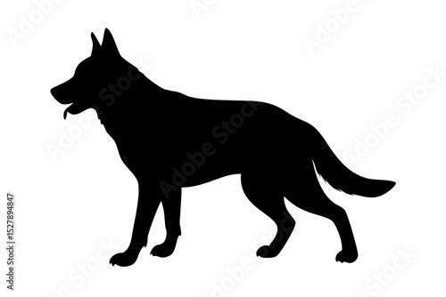 German Shepherd black silhouette icon svg