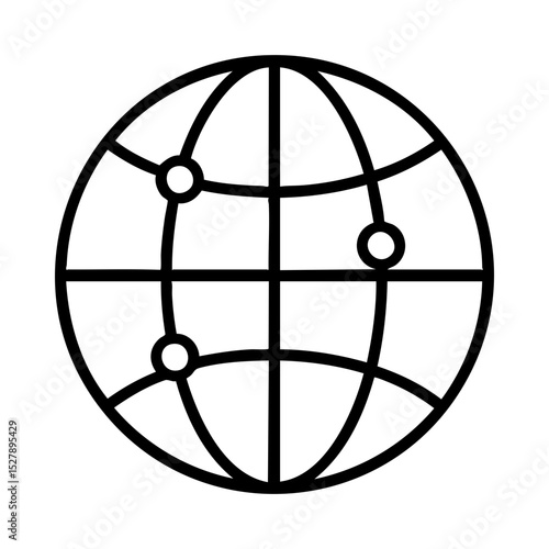Global network icon representing worldwide connection