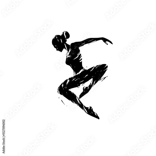 the black silhouette of a skateboarder jumping in the air black, jump, man, silhouette, skateboarder, snowboarder , Generative art.