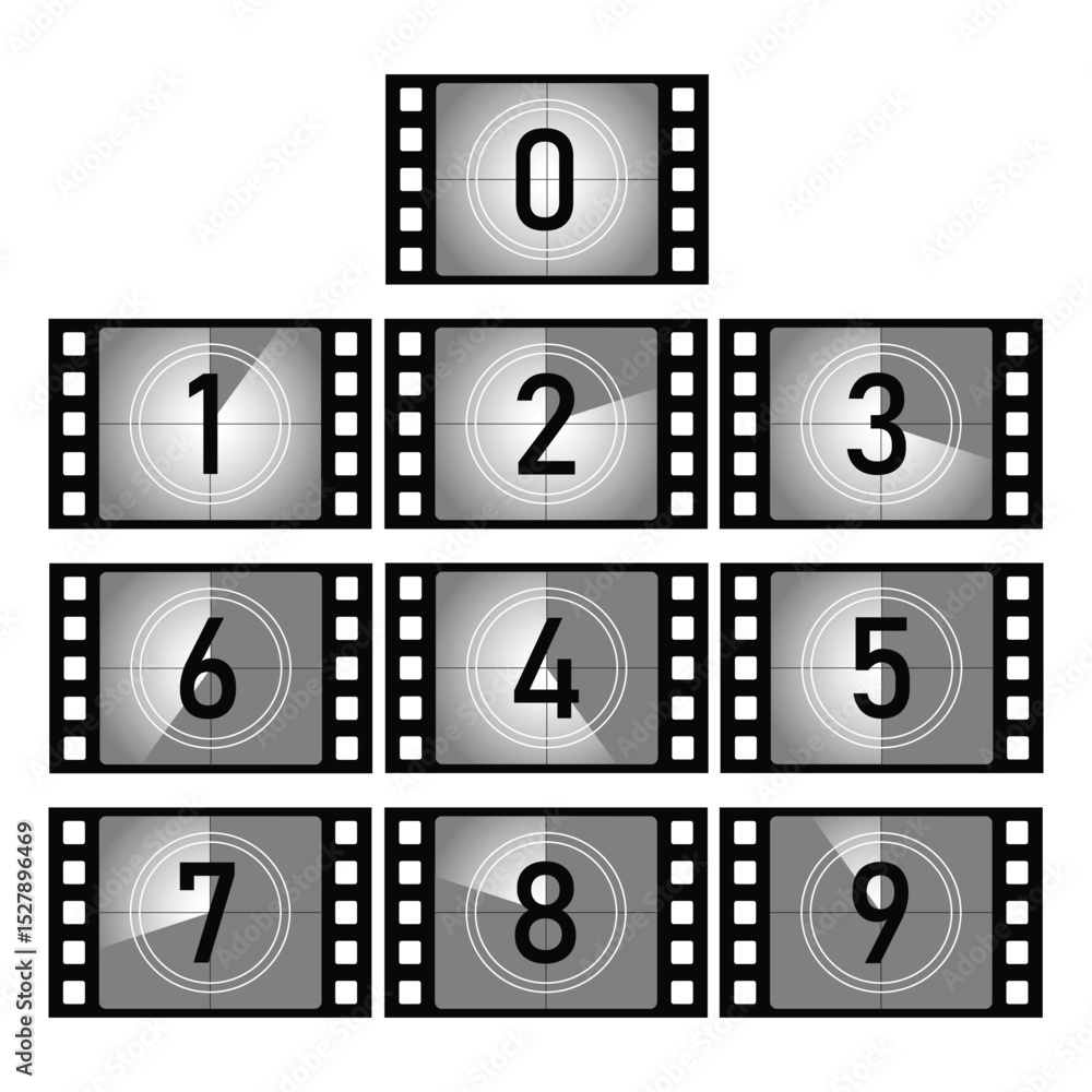 Obraz premium Classic Movie Countdown Frame Vector Illustration