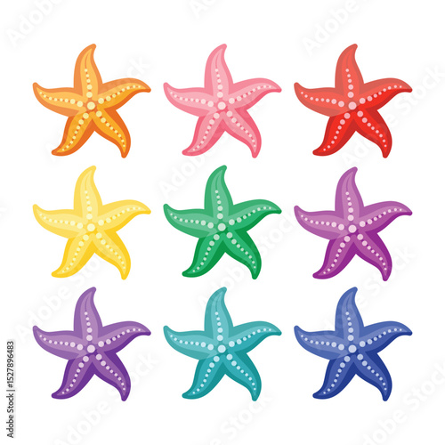 Colorful Sea Starfish Vector Illustration