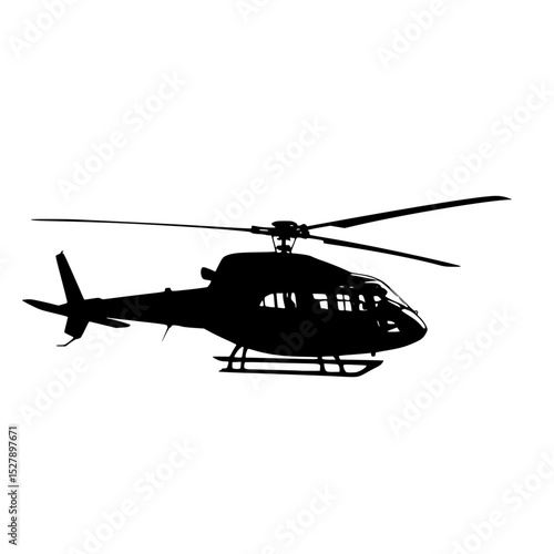 a black and white silhouette of a helicopter black, fly, helicopter, silhouette , Generative art.