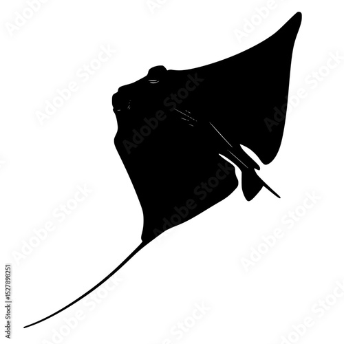 a black and white silhouette of a man's head black, head, kite, silhouette , Generative art.