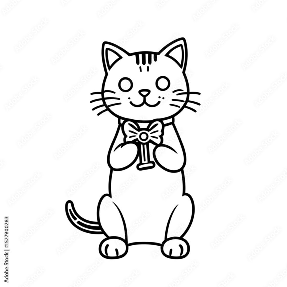 リボンを持つ猫|Cat Holding a Ribbon リボンを持つ猫|Cat Holding a Ribbon
