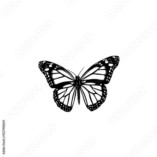 black and white butterfly on a white background black, butterfly, tattoo, wing , Generative art.