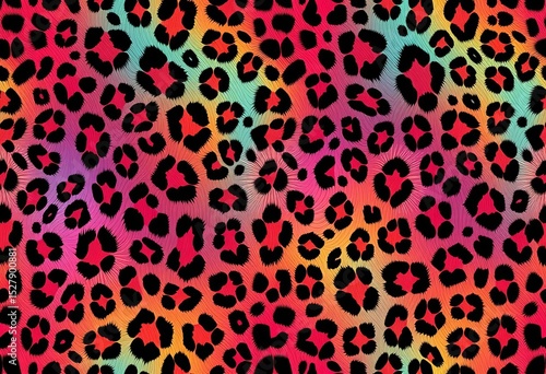 Seamless vector leopard print  Modern stylish wildcat fur textile design in vibrant colors,  print design,  big cat