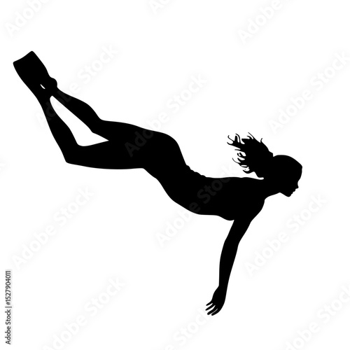 black silhouette of a woman with a book on a white background black, book, girl, silhouette, woman , Generative art.