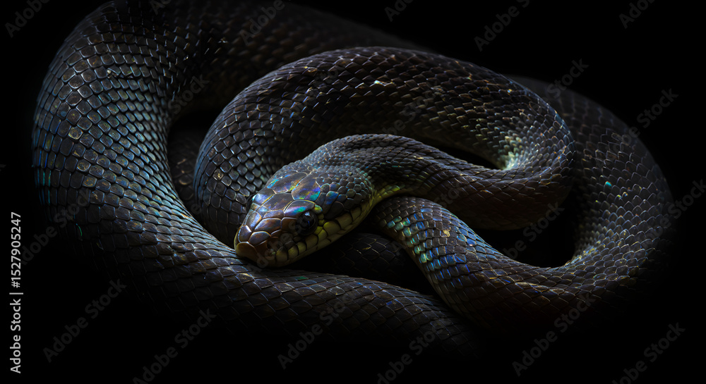 Fototapeta premium Iridescent Snake in Shadow