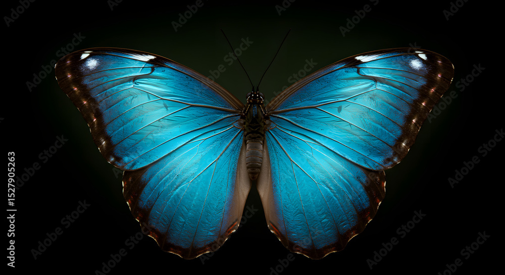Obraz premium Vibrant Blue Morpho Butterfly Close-up