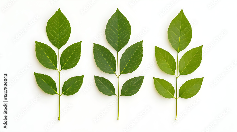 Fototapeta premium green leaves isolated on white background