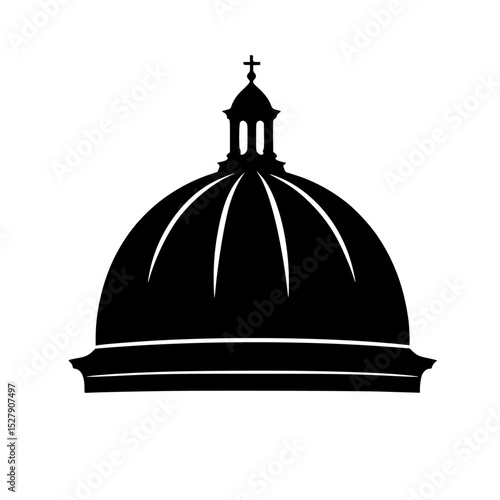 a black and white silhouette of a dome of a church black, church, cross, dome, icon, silhouette 
