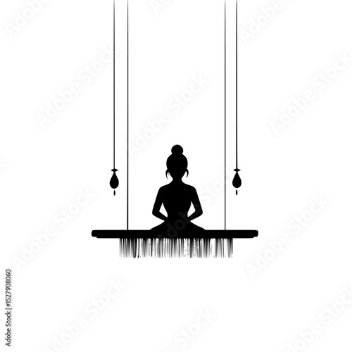 black silhouette of a woman sitting in a yoga pose black, girl, silhouette, sit, woman