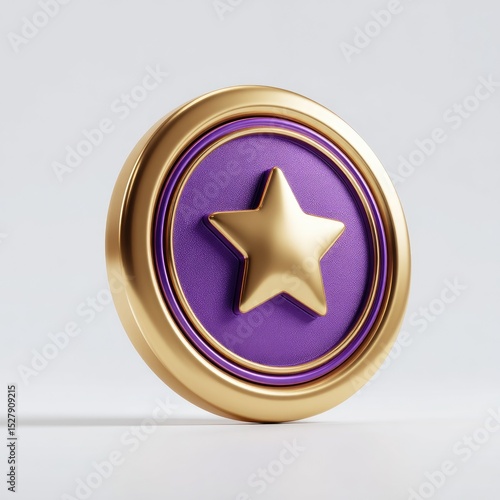 Golden star icon on a purple disc