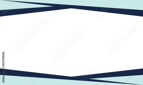 Minimalist geometric banner with sharp angled borders in navy and soft blue hues. Clean, empty center space ideal for placing text, announcements, or branding content in modern designs.