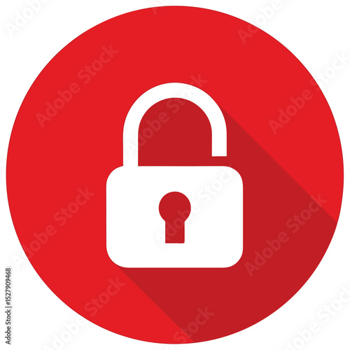 Lock and unlock icon privacy symbol set in green and red circle for user interface design. Lock icon collection. Locked and unlocked icon set. Flat security symbol. Vector Icon.