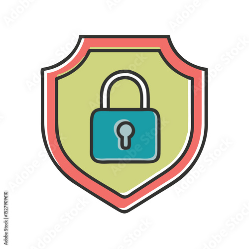Lock and unlock icon privacy symbol set in green and red circle for user interface design. Lock icon collection. Locked and unlocked icon set. Flat security symbol. Vector Icon.