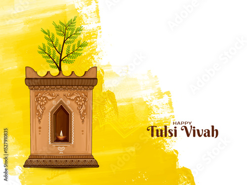 Happy Tulsi Vivah traditional Indian festival background