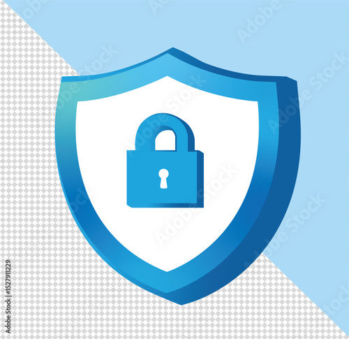 3d render of padlock and security shield illustration icons for UI UX web mobile apps ads designs