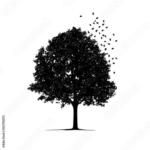 a tree with birds flying around it bird, black, fly, silhouette, tree