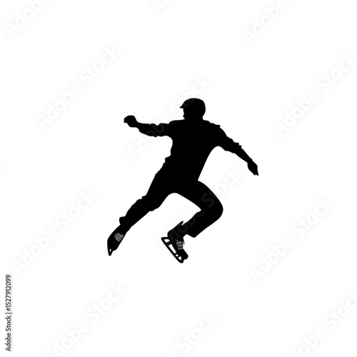 a black and white silhouette of a skateboarder jumping in the air black, jump, man, silhouette, skateboard, skateboarder, snowboarder 