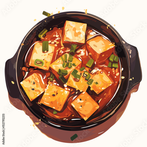 Silken Tofu in Spicy Chili Oil with Fresh Chives