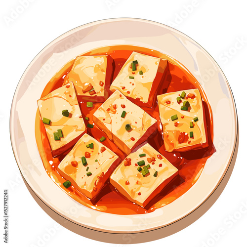 Silken Tofu in Spicy Chili Oil with Fresh Chives
