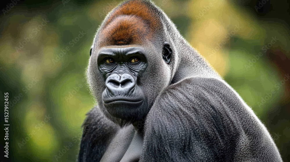 Fototapeta premium Close-up of a gorilla, intense gaze