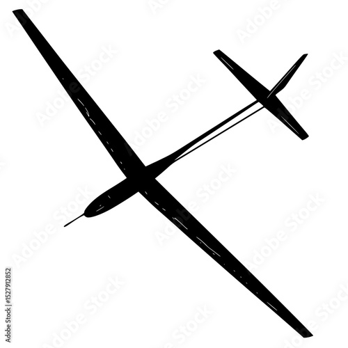 a black and white silhouette of an airplane flying airplane, black, fly, plane, scissor, silhouette, sky 