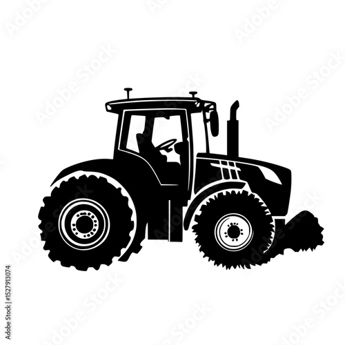 a black silhouette of a tractor on a white background black, illustration, silhouette, tractor 