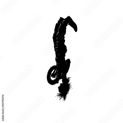 a silhouette of a man doing a trick on a motorcycle bike, man, motorcycle, silhouette