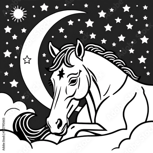 幻想的な星の馬｜Mystical Starry Horse
