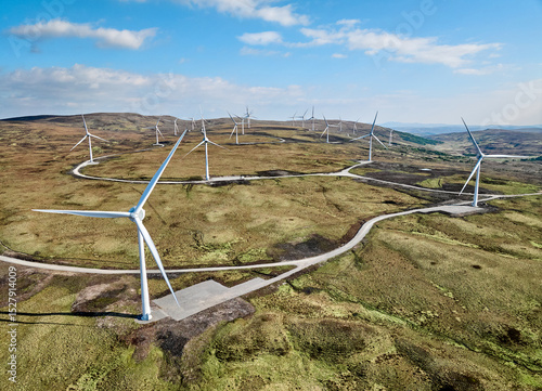 aerial photo of a wind farm...