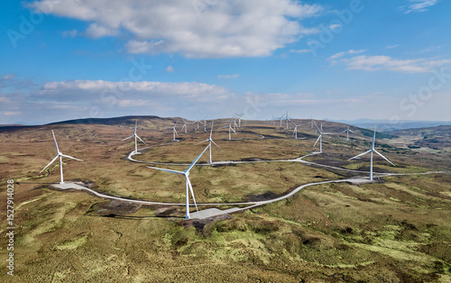 aerial photo of a wind farm...