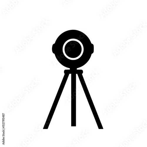 black silhouette of a tripod on a white background black, flat, icon, silhouette, style, tripod 
