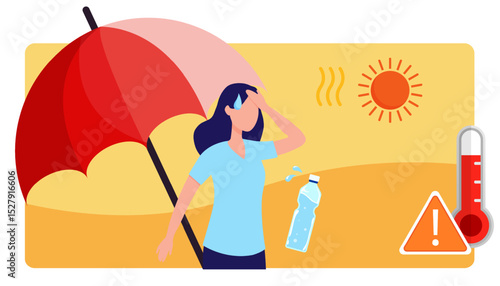 extreme heat wether concept. template for social media, news, information article, etc. Vector EPS10