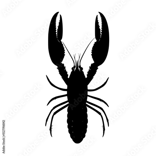 a black and white icon of a lobster black, claw, icon, lobster, silhouette